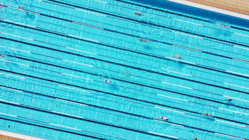Piscina i carrils de natació en una fitxa demo de SwimTIC